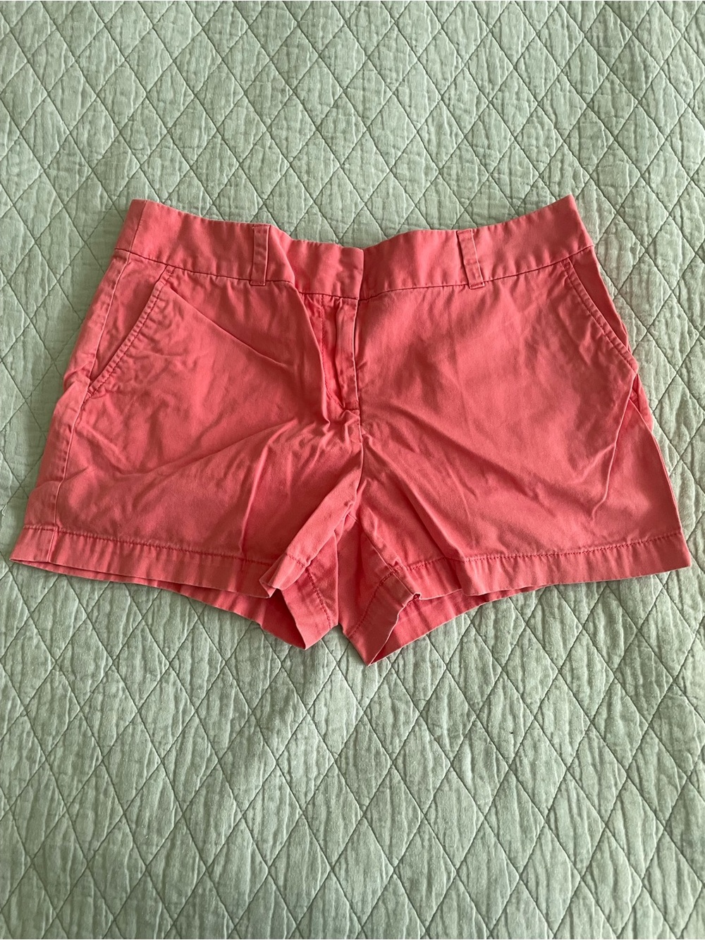 Ann Taylor Coral Pink High Waist Cotton Shorts
